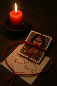 Rituale potente di legamento d’amore con candela rossa, foto e miele: passo per passo